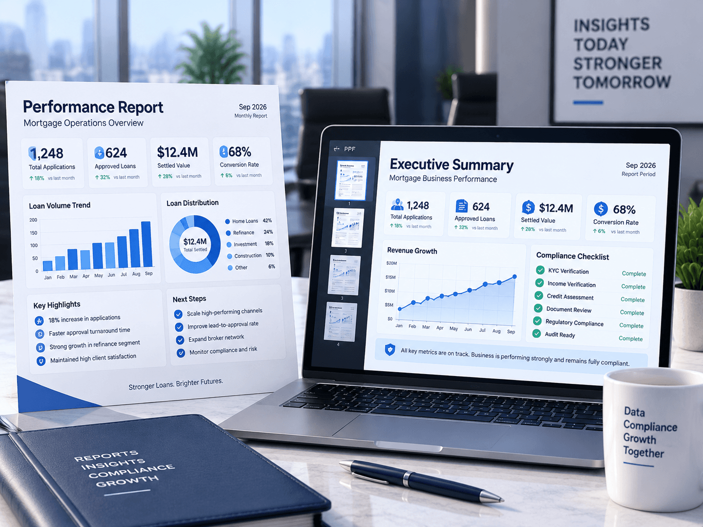 Boardroom-ready performance report prepared for leadership review